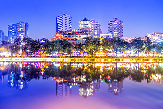 成都锦江安顺廊桥夜景