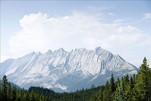 山脉,落基山脉,碧玉国家公园,艾伯塔省,加拿大