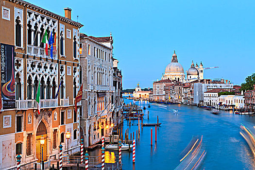 大教堂,水岸,黄昏,圣马利亚,行礼,大运河,威尼斯,威尼托,意大利