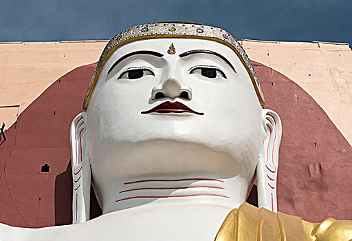 脸,佛像,四个,坐佛,神祠,塔,巴格,缅甸,亚洲