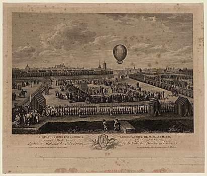 气球,向上,里尔,八月,1785年,艺术家