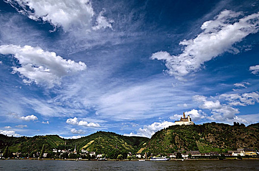 德国,莱茵河,要塞,12世纪,天空,云