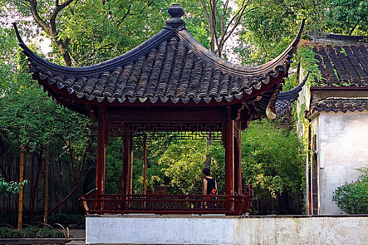 拍摄于亚洲,中国,江苏省,苏州拙政园,2005年7月