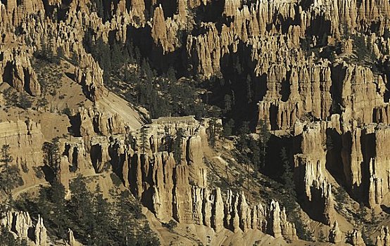 俯拍,岩石构造,圆形剧场,布莱斯峡谷国家公园,犹他,美国