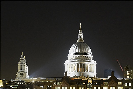大教堂,夜晚,伦敦,英国