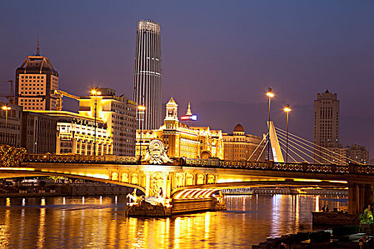 天津,海河,大光明桥,天津海河两岸,大光明桥一带