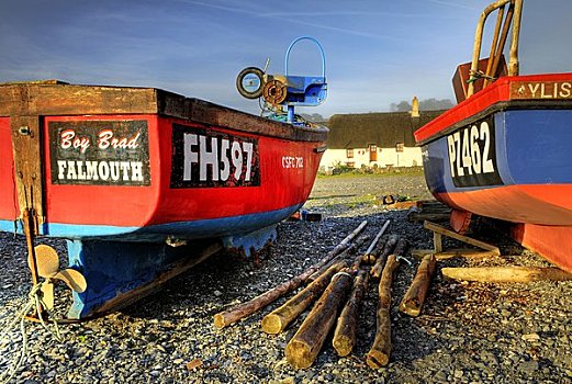 渔船,康沃尔,英国