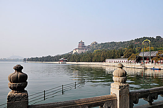 装饰,栏杆,建筑,水边,北京,中国