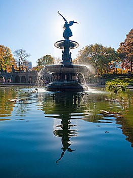 美国,纽约,中央公园的雕像
