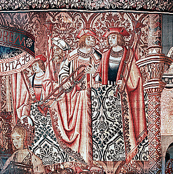 特写,挂毯,婚礼,佛兰德斯,布鲁塞尔,早,16世纪