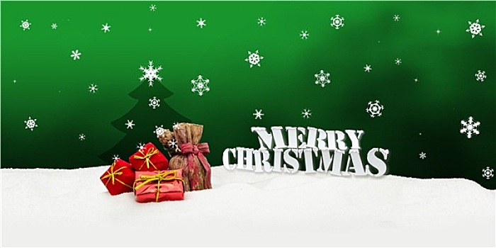 圣诞节,背景,圣诞树,礼物,绿色,雪