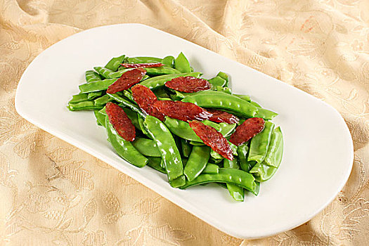腊味荷兰豆图片