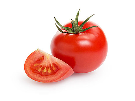 新鲜,西红柿,隔绝,白色背景