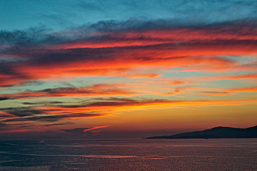 日落,米克诺斯岛,希腊