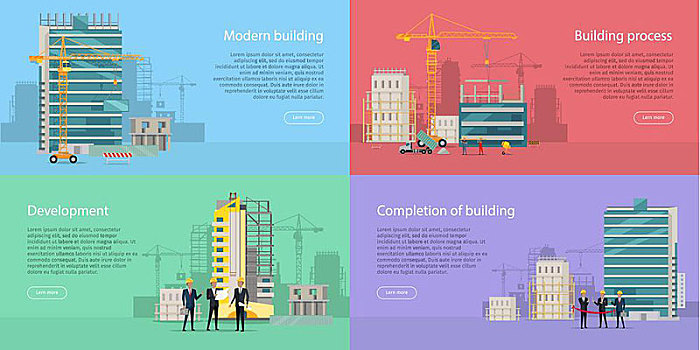现代建筑,建筑,完成,房子,公寓,风格,住宅,旗帜,大,区域,矢量,插画