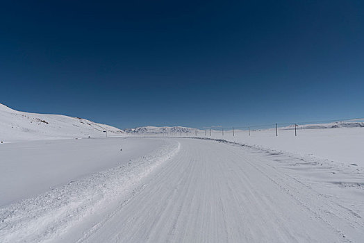 道路,雪地,公路,西藏,大雪,结冰