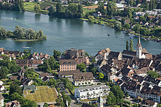 瑞士,施泰因,小镇鸟瞰风光