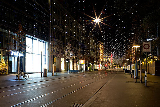 圣诞灯光,城市,苏黎世