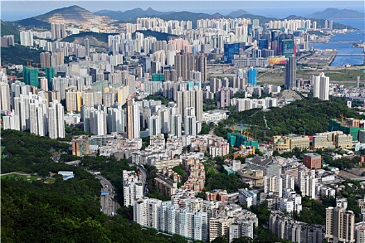 香港,拥挤,建筑,城市