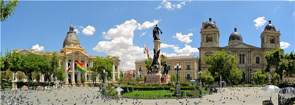 广场,总统府,大教堂,玻利维亚