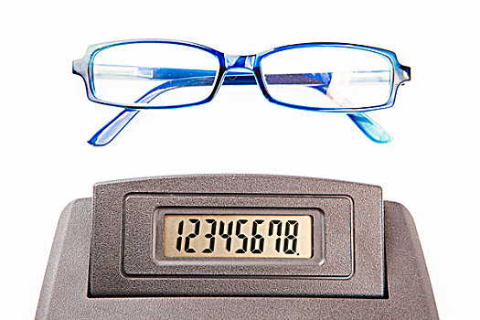 眼镜,计算器,数字,展示