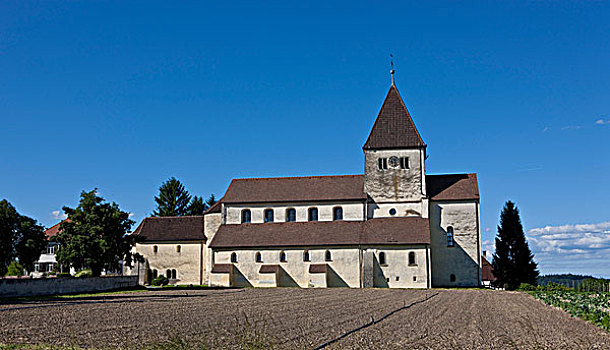 教堂,岛屿,康士坦茨湖,巴登符腾堡,德国,欧洲