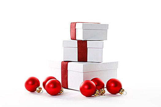 红色,圣诞节饰物,礼物,带