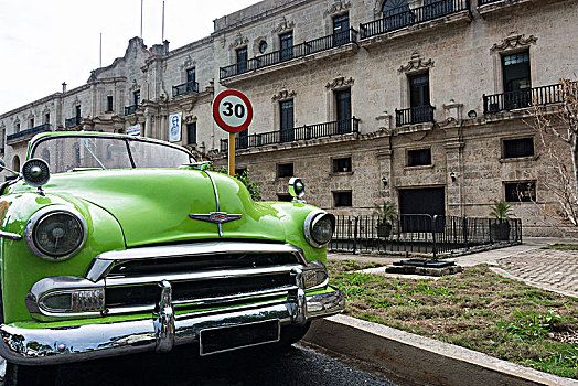 古巴,哈瓦那,广场,阿玛斯,老爷车