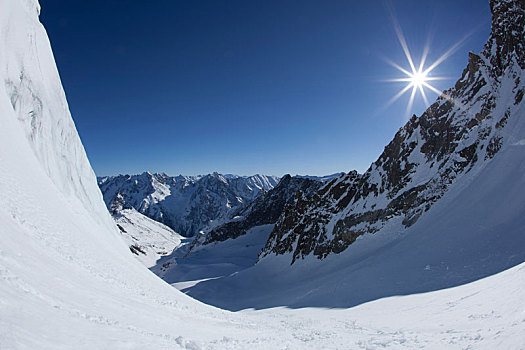 滑雪,下降,阿尔卑斯山,提洛尔,奥地利