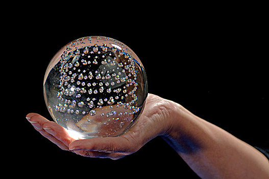 玻璃球,女人,手,德国,欧洲