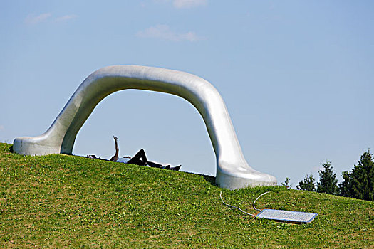 雕塑,2004年,奥地利,公园,靠近,格拉茨,施蒂里亚,欧洲