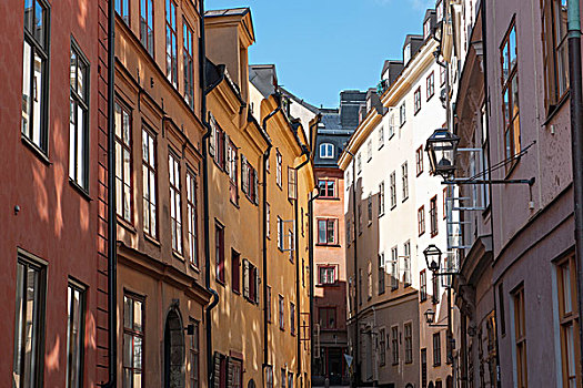 彩色,建筑,老城,斯德哥尔摩,瑞典