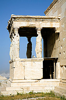 雅典卫城,雅典,伊瑞克提翁神庙,门廊,女像柱