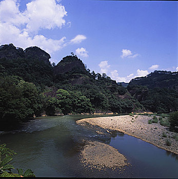 武夷山,飘流,山峰,水,江,船