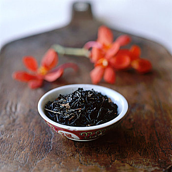 红茶,叶子,中国,碗