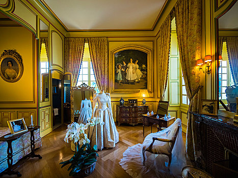 客厅,城堡,舍维尼,卢瓦尔谢尔省,法国,欧洲