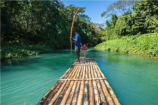 竹子,河,旅游,牙买加