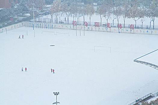 学校雪景