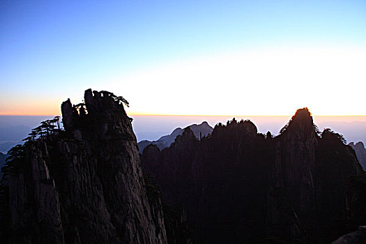 山岳,山顶,日出