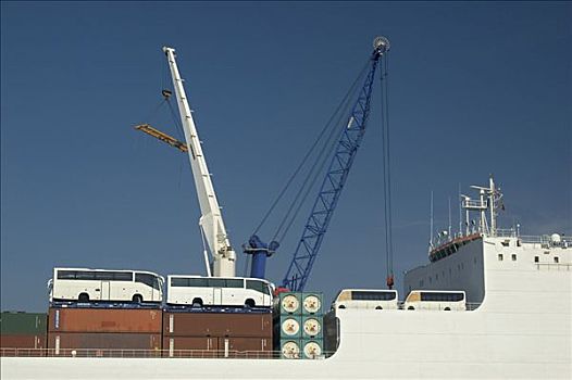 大,集装箱船,装载,汉堡港,德国