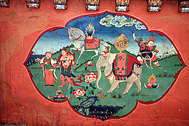 桑耶寺壁画图片
