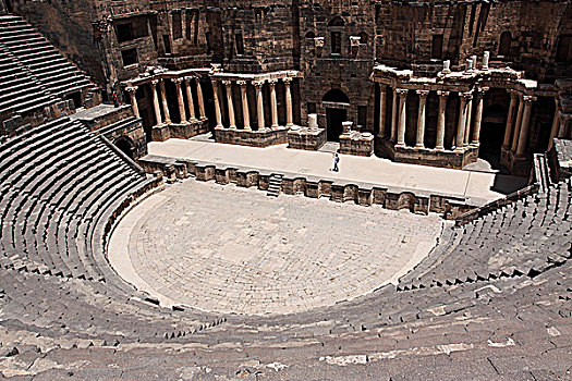 叙利亚布斯拉古罗马剧场遗址-内部全景