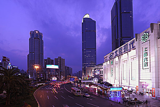 上海徐家汇商业中心夜景