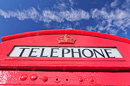 红色,英国,电话亭,蓝天,英格兰,欧洲