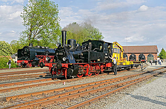 蒸汽,列车,德国,博物馆,弗兰克尼亚,巴伐利亚,欧洲
