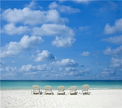 海滩,椅子