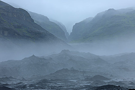 山谷,火山地貌,冰岛南部,冰岛