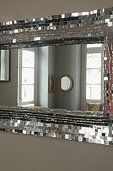 房间,反射,银,镜子