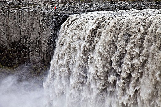 人,瀑布,河,北方,冰岛,欧洲