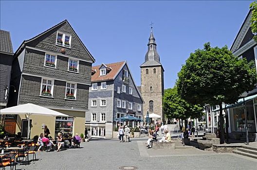 钟楼,教堂,历史,城镇,北莱茵威斯特伐利亚,德国,欧洲